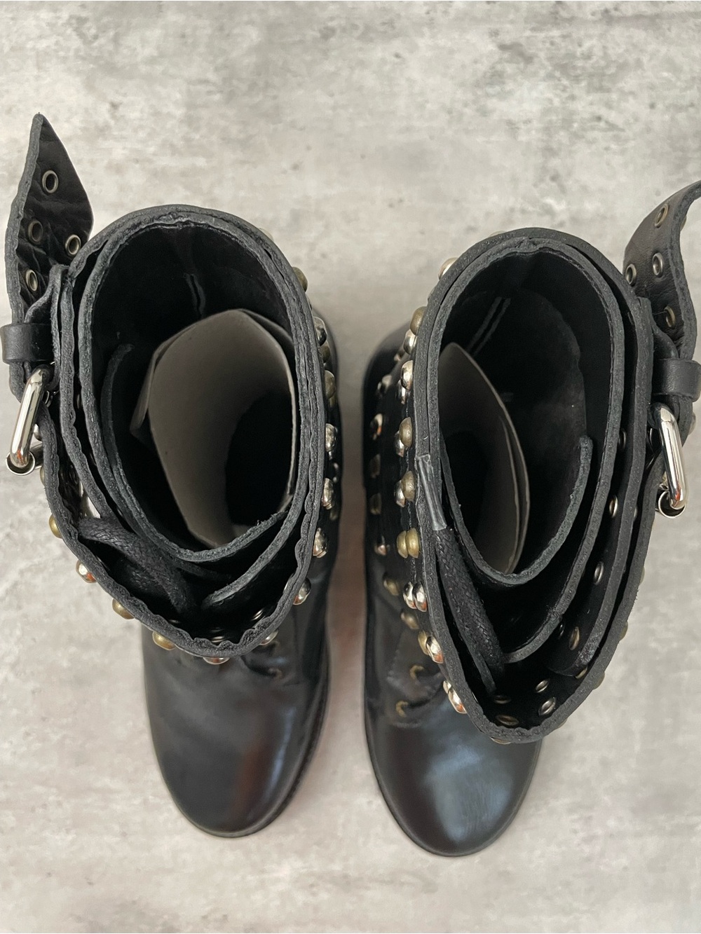 Isabel Marant Etoile Teylon Black Studded Leather Combat Boots US 9 EU 39 NIB - Picture 12 of 16